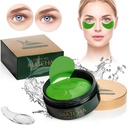 Máscara de olho Firme de Chá Verde Matcha, 30 pares Patches de colágeno para linhas finas, rugas, Sob sacos de olhos e tratamento de olhos Puffy, Pás de Gel Face que reduzem os sinais de envelhecimento