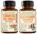 Suplemento de Açafrão e Ginger Root Apoio Conjunto Suplemento e Glucosamina Condroitin HSH e Suplemento de Açafrão
