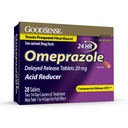 GoodSense Omeprazol comprimidos de libertação tardia 20 mg, redutor de ácido, trata azia frequente, 28 contagem