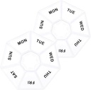 Organizador de pílulas de 7 dias Sibba, 2 Pcs Medicine Pill Box, Porta-pílulas diário, Porta-pílulas de viagem portátil para bolso ou bolsa, Medicina Planner para óleo de peixe de vitaminas, Suplementos (limpo)