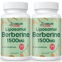 Berberine lipossomal HCL - Berberine 1500mg Alta biodisponibilidade, Berberines Suplemento para Mulheres e Homens (2 Pack)