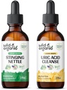 Selvagem e orgânica picada Nettle Root Tintura 2 fl oz & Ácido Urico Limpeza Tintura 2 fl oz