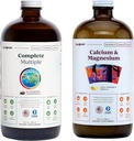 LIQUIDHEALTH Complete Multivitamin & Cálcio e Magnésio pacote de vitamina líquido para adultos - Saúde do corpo inteiro, sistema imunológico, osso e suporte conjunto - alimentos inteiros, Vegan, Não-GMO, EUA Made