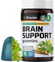 BIO KRAUTER Cérebro de apoio chicletes - 60 Vegan Chews - Suplemento Natural Cérebro - Ashwagandha, Ginkgo Biloba, Bacopa, DMAE, e vitaminas para suporte cognitivo
