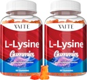 L-Lysine 1000mg chicletes - Suporta a pele, Lip, Vegan, Glúten livre, 60 Lisina mastigável para adultos, Vitaminas Tissue Health & Imune System, Suplemento Aminoácido Vitamina & Suplementos complexos (2 Pack)
