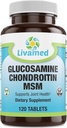 Glucosamina Condroitin HSH Complete Complex – Suplementos de suporte conjunto para joelhos, costas, HIPS e inflamação - Suplemento de saúde da mobilidade para dor, dores, dor e inflamação - 120 comprimidos