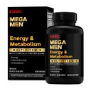 GNC Mega Homens Energia & Metabolismo Caplets multivitamínicos, clinicamente provados para se sentir melhor, caloria queimar, foco, 100mg de cafeína, termogênico, imune, vitaminas B, liberação cronometrada, 180 contagem, 90 dias de fornecimento