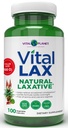 Vital Planet - Vital Lax Natural Laxative Cleanse Supplement for Occasional Obstipation, with Magnesium Hydroxide, Slippery Elm, Aloe, and Triphala to Support Bowel Regularity 100 Cápsulas