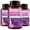 Intimate Rose Myo-Inositol & D-Chiro Inositol Mistura - 40:1 Relação Mistura - Apoio ao Bem-Estar Diário das Mulheres - Vitamina D & Ashwagandha, 3 Garrafas