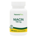 Naturezas Plus Niacin - 100 mg, 90 Comprimidos Vegetarianos - Suplemento de vitamina B3 de alta potência - sem glúten - 90 Serventes
