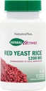 NaturesPlus Herbal Actives Red Levedura Arroz 1200 mg - 60 Cápsulas - Não-GMO, Vegan, Gluten Free - 30 Servings