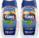 TUMS comprimidos antiácido mastigáveis para alívio da azia, Ultra força, frutas variadas, 72 comprimidos (Pacote de 2)