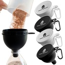 Conjunto de funil de pó de proteína – 4 pacote portátil de funil de garrafa de água □ Perfeito para pré-treino, BCAA e pó de proteína □ Sem-Mess, Keychain container de pó para treino, fitness e viagens