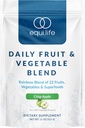 Equilife Mistura diária de frutas e vegetais, Suplemento antioxidante superalimentar, Crisp sabor maçã com vitamina C, Fibra, e 9 Aminoácidos Essenciais, Suporta energia, Baixo açúcar, Vegan, 30 Servings