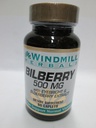 Moinho de vento Bilberry 500 Mg Cápsulas Suporta Visão Normal - 60 Ea