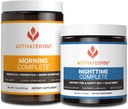 ATIVADO VOCÊ Manhã Prebióticos completos, Probióticos e Superalimentos Verdes (Citrus Medley) & Nighttime Complete, Ashwaghanda (Limonada de framboesa), 30 Servings