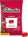 Ricola Garganta de Cereja Gotas, 45 Contagem, Gotas Diárias Para Refrescante Delicioso Garganta, Anestesia Oral, Naturalmente Aromado