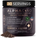 Alphacino Apex Café de Cogumelo Instanto - Maca Ashwagandha Preto + Energia Beber Pó para Homens, Ideal para o Crescimento Muscular Construção, Foco Sharp & Stamina, Mens Energia Pó Beber Mix, S7-30SV (4,68 oz)