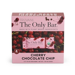 Truvani planta baseado Snack Bares  , Cherry Chocolate Chip 4 Pack , 5g de proteína , USDA orgânico e Vegan , , O único bar , Laticínios, Soja, e Glúten grátis , Individualmente embrulhado