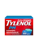 Tylenol PM Força extra Reliever dor noturna & Sono Aid Caplets, 500 mg de acetaminofeno e 25 mg de difenidramina HCl, alívio para dores e dores noturnas, não-habit formando, 100 ct