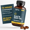 Holistiq Black Seed Oil Orgânico Cold Pressed Cápsulas - 5% de Thymoquinone - Não-GMO e Vegan - Nigella Sativa Black Cumin Seed Oil, Omega 3 6 9 Apoio Imunidade para Adultos - 120 Softgels, 2 meses de fornecimento