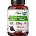 Zazzee USDA Organic Black Elderberry 10:1 Extract, 5000 mg Força, 120 cápsulas Vegan, 2 Mês de Fornecimento, Standardizado, Concentrado 10X Extract, 100% vegetariano, All-Natural, Não-GMO, Made in the USA