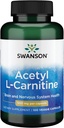 Acetil L- Carnitina 500 mg 100 cápsulas por Swanson Premium