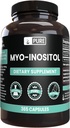 Ingredientes originais puros Myo-Inositol (365 Cápsulas) Sem enchimento de magnésio ou arroz, sempre puro, laboratório verificado