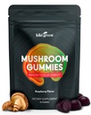 KIKI Cogumelo Verde Gummies com Mane Leão e 9 Superalimentos Adaptogen Mistura - Chaga, Red Reishi, Cordyceps, Shiitake, Black Fungus 60 Conde, 10:1 Extrato