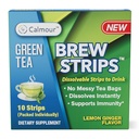 CALMOUR Natural Green Tea Extract Strips 10 Pack □ Green Tea Bags Alternative Travel Friendly On-The-Go Quick Dissolving Strips □ Lemon Ginger Tea with Antioxidants