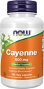 NOW Foods Supplements, Cayenne (Capsicum annuum) 500 mg, Herbal Support, 100 Veg Cápsulas