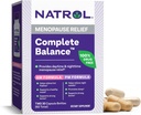 Equilíbrio completo Natrol, Suplemento dietético para alívio da menopausa, A.M. / P.M. Relief Menopause para mulheres, 60 cápsulas, até um suprimento de 30 dias