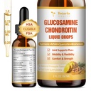 Glucosamina Chondroitin MSM Liquid Drops FSA-HSA - Suplemento de suporte conjunto para mobilidade, flexibilidade e ossos Chondroitin Sulfato Suplemento Açafrão, Quercetina, Bromelaína, óleo MSM 2 FL.OZ