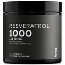 Ultra alta potência Terceira parte testado Trans Resveratrol 1000mg - 98% puro, altamente purificado e biodisponível - Resveratrol Polygonum Root Extract - 60 Cápsulas