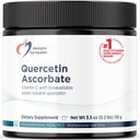 Designs para saúde Quercetin-Ascorbate Pó - 240mg QuerceSOLTM Suplemento - Vitamina C para ajudar a apoiar Resposta normal à histamina - Suplemento de bebida fácil, Vegan (77 Servimentos / 100g)