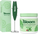 Bloom Nutrition Superfood Greens Pó, Enzimas Digestivas com Probióticos e Prebióticos, Gut Health, Bloating Alief, Original + Milk Frather High Powered Hand Mixer