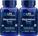 Extensão de vida Magnésio (Citrato) 100mg, 180 Veg Caps (Pacote de 2) - Suplemento Mag