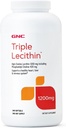GNC Triplo Lecitina 1200mg Suplemento, Suporta um coração saudável, fígado e sistema nervoso, 240 Servings