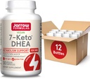 Fórmulas Jarrow 7-Keto DHEA 100 mg, Suplemento dietético para suporte de metabolismo de ácidos gordos e carboidratos, 30 Cápsulas Veggie, suprimentos de 15-30 dias, pacote de 12