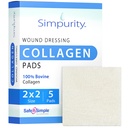 Colágeno Dressing Pads - 2" x 2" 5 Count Colágeno Pads para Feridas - Não-Aderente Colágeno Dressing para Cuidados de Feridas - Suprimentos de Cuidados de Feridas Simples n'
