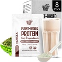 Organic Vegan Protein Powder Sample Pack - Proteína Baseada em Plantas, Gluten-Free, Non GMO, 20g Protein Per Serving, Great for Smoothies & Shakes (Vanilla, Pack of 8)
