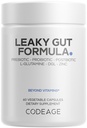 Codeage Leaky Gut Supplement, L-Glutamina, N-Acetilglucosamina, Probiótico, Ácido Butírico, Polifenóis, Quercetina, DGL, Marshmallow Root, Berberina, BioPerine, Canela, Vegan, Não-GMO, 60 Cápsulas
