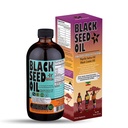 Óleo de semente preta etíope - 3.43% Thymoquinone Cominho preto prensado a frio Sementes de Puro Nigella Sativa - Primeiro Pressionar Sementes Negras Não-GMO Melhorado - 16 Oz garrafa de vidro doce Sunnah