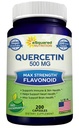 aSquared Nutrition Quercetin 500mg Supplement - 200 Cápsulas - Quercetin Dihydrate para apoiar a saúde cardiovascular - Max força pó comprimidos complexos para ajudar a melhorar a resposta imune