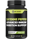 210 Cápsulas - Cayenne Pepper Supplements Extract 10:1 com Berberine HCI, Bolbo de Alho, Folha de Oliva & Mais - Fórmula combinada para Saúde Digestiva, Saúde do Coração e Immunity Function Support