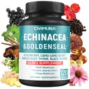 Echinacea Extract Cápsulas com Echinacea, Goldenseal Root, Elderberry e Mais - 120 Cápsulas para 4 meses Fornecimento