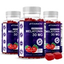 Vitamatic açúcar livre de melatonina 30mg por Gummy - 60 Servings - 60 chicletes vegetarianos - Suplemento não-habit formando (60 contagem (Pacote de 3))