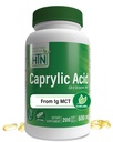 Saúde Thru Nutrition Caprylic Acid 600mg 200 Softgels C8 Octanoic Acid from Pure 1g MCT Oil (Óleo puro de 1g MCT) Não-GMO & Soy Free (Saúde Digestiva e intestinal saudável)