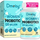 Suplementos de menopausa para mulheres, 120 bilhões de UFC Probiótico, 13-em-1 Complexo de Probióticos de Ervas, para alívio de menopausa, equilíbrio hormonal, flashes quentes, suores noturnos, balanços de humor, gut & imunidade - 60 Cápsula