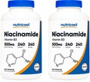 Nutricost Niacinamida (Vitamina B3) 500 mg, 240 Cápsulas (2 frascos)